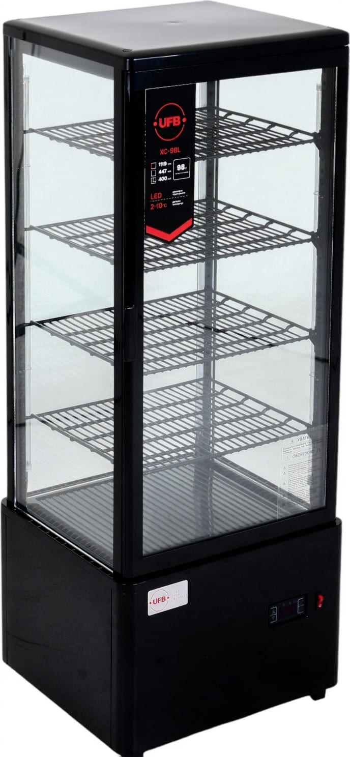 Вітрина холодильна UFB настільна 98л ЧОРНА, 4хLED